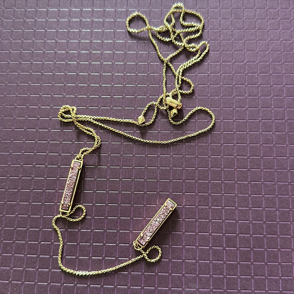 Purple Kendra Scott sparkly stone necklace